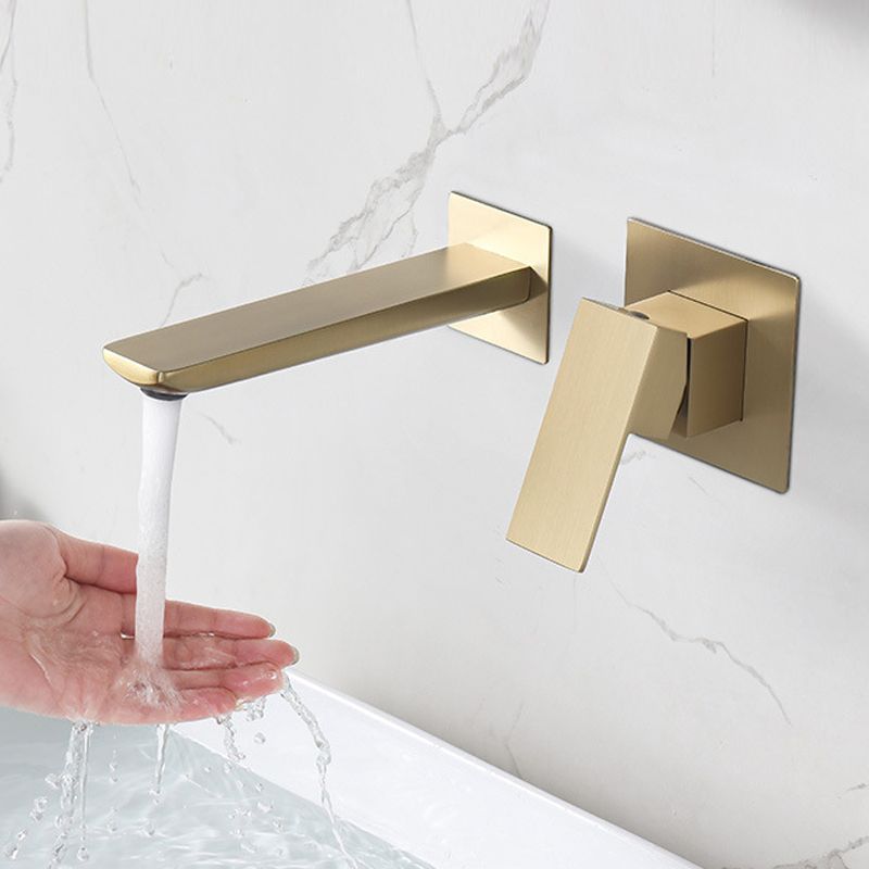 Modern Wall Mounted Bathroom Faucet Copper Low Arc Vessel Faucet for Bathroom Clearhalo 'Bathroom Remodel & Bathroom Fixtures' 'Bathroom Sink Faucets' 'Bathroom Sinks & Faucet Components' 'bathroom_sink_faucets' 'Home Improvement' 'home_improvement' 'home_improvement_bathroom_sink_faucets' 1200x1200_38b31261-a886-4752-b113-1f4f58848728