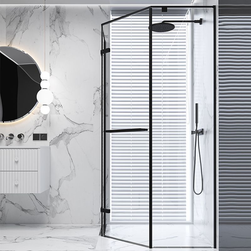 Neo-Angle Shower Enclosure Semi Frameless Door Hinged Shower Room Clearhalo 'Bathroom Remodel & Bathroom Fixtures' 'Home Improvement' 'home_improvement' 'home_improvement_shower_stalls_enclosures' 'Shower Stalls & Enclosures' 'shower_stalls_enclosures' 'Showers & Bathtubs' 1200x1200_38b79855-e4a6-43f7-871b-cba284303e65