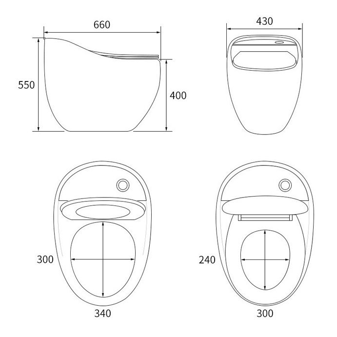 1-Piece Round Flush Toilet 0.8/1.28 GPF Ceramic Toilet Bowl for Bathroom Clearhalo 'Bathroom Remodel & Bathroom Fixtures' 'Home Improvement' 'home_improvement' 'home_improvement_toilets' 'Toilets & Bidets' 'Toilets' 1200x1200_38d111a1-f6f1-4073-adb3-28feabc277e3