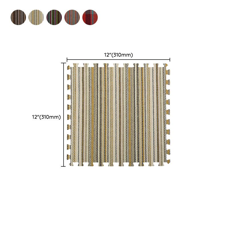 Carpet Tile Non-Skid Fade Resistant Striped Interlocking Carpet Tiles Dining Room Clearhalo 'Carpet Tiles & Carpet Squares' 'carpet_tiles_carpet_squares' 'Flooring 'Home Improvement' 'home_improvement' 'home_improvement_carpet_tiles_carpet_squares' Walls and Ceiling' 1200x1200_39116351-4596-41d0-834b-2dd0bf25dff3