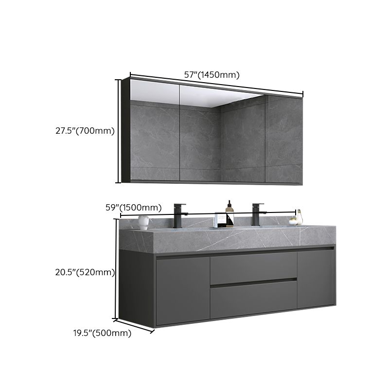 Modern Bathroom Vanity Set Wall Mount Faucet Included Bathroom Vanity Clearhalo 'Bathroom Remodel & Bathroom Fixtures' 'Bathroom Vanities' 'bathroom_vanities' 'Home Improvement' 'home_improvement' 'home_improvement_bathroom_vanities' 1200x1200_391e5f09-9161-4184-9bf4-481071e04115