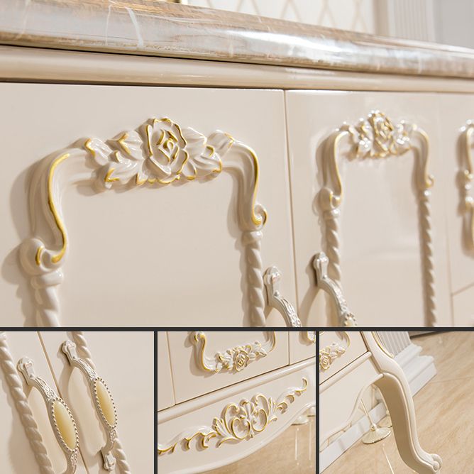 Freestanding Vanity 2 Doors Oval Single Sink Mirror PVC Frame Bathroom Vanity Clearhalo 'Bathroom Remodel & Bathroom Fixtures' 'Bathroom Vanities' 'bathroom_vanities' 'Home Improvement' 'home_improvement' 'home_improvement_bathroom_vanities' 1200x1200_3922fe99-b1b6-46b3-82f6-6bb02cd701ff