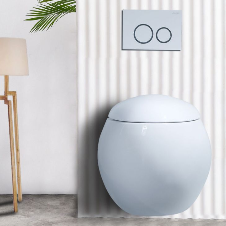 Contemporary Flush Toilet Round One Piece Toilet Wall Mount Porcelain Toilet Clearhalo 'Bathroom Remodel & Bathroom Fixtures' 'Home Improvement' 'home_improvement' 'home_improvement_toilets' 'Toilets & Bidets' 'Toilets' 1200x1200_3930412a-e573-4dfb-85cb-09ce8db28925