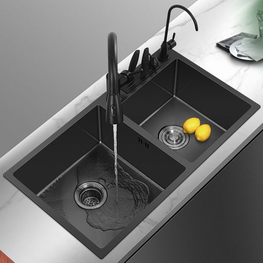 Modern Style Kitchen Sink Stainless Steel Dirt Resistant 2 Holes Drop-In Kitchen Sink Clearhalo 'Home Improvement' 'home_improvement' 'home_improvement_kitchen_sinks' 'Kitchen Remodel & Kitchen Fixtures' 'Kitchen Sinks & Faucet Components' 'Kitchen Sinks' 'kitchen_sinks' 1200x1200_3935ce02-6259-489d-a146-6a8542ae10db
