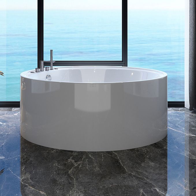 Acrylic Round Bath Tub Whirlpool Freestanding Bathtub with Tub Filler and Trim Kit Clearhalo 'Bathroom Remodel & Bathroom Fixtures' 'Bathtubs' 'Home Improvement' 'home_improvement' 'home_improvement_bathtubs' 'Showers & Bathtubs' 1200x1200_3937e32b-5f4b-4765-96e0-f11173df986e