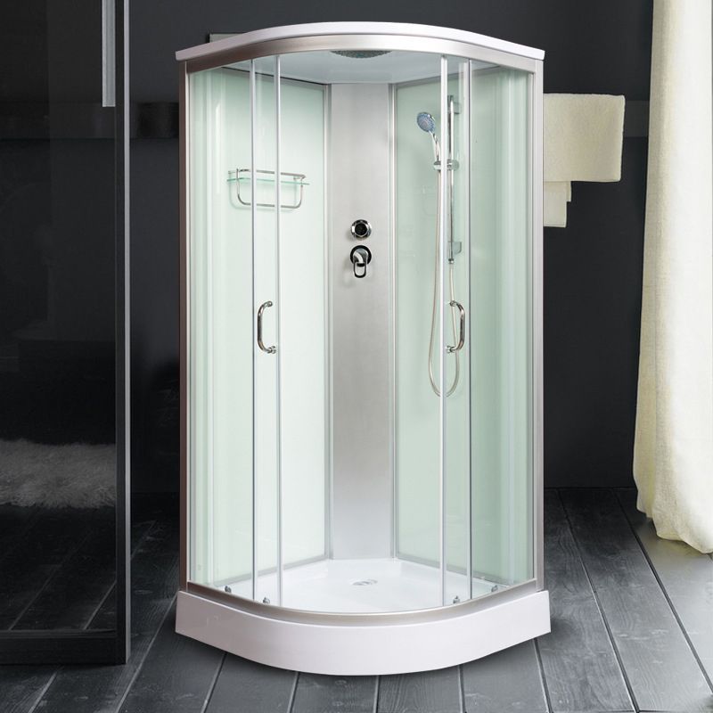 Double Sliding Shower Stall Semi-Frameless 82.5" H Shower Stall in White Clearhalo 'Bathroom Remodel & Bathroom Fixtures' 'Home Improvement' 'home_improvement' 'home_improvement_shower_stalls_enclosures' 'Shower Stalls & Enclosures' 'shower_stalls_enclosures' 'Showers & Bathtubs' 1200x1200_3938867e-98bf-4ec2-afc7-8b3c5d08ced8