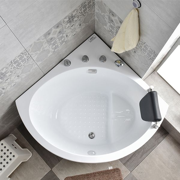 Corner Acrylic Bathtub Soaking White Modern Back to Wall Bath Clearhalo 'Bathroom Remodel & Bathroom Fixtures' 'Bathtubs' 'Home Improvement' 'home_improvement' 'home_improvement_bathtubs' 'Showers & Bathtubs' 1200x1200_393f9a8b-b2a6-41c6-a53f-a040de60efc4