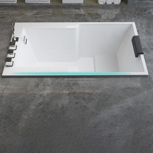 Modern Drop in Acrylic Bathtub Rectangular Soaking White Bath Clearhalo 'Bathroom Remodel & Bathroom Fixtures' 'Bathtubs' 'Home Improvement' 'home_improvement' 'home_improvement_bathtubs' 'Showers & Bathtubs' 1200x1200_395a2278-d8b4-4b24-83b9-cf74962ee748