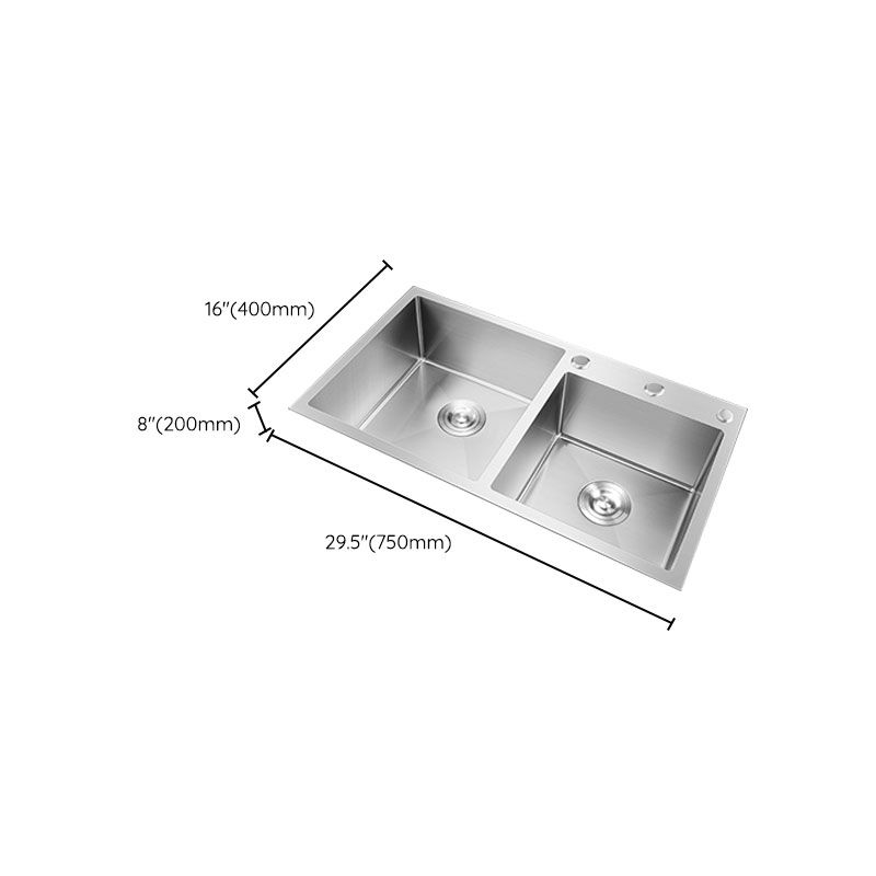 3 Holes Kitchen Sink Rectangle Stainless Steel Sink With Strainer Clearhalo 'Home Improvement' 'home_improvement' 'home_improvement_kitchen_sinks' 'Kitchen Remodel & Kitchen Fixtures' 'Kitchen Sinks & Faucet Components' 'Kitchen Sinks' 'kitchen_sinks' 1200x1200_3962367f-3f8a-4382-9e8e-dc0b9fd2f192