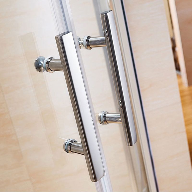 Rounded Tempered Glass Shower Enclosure with Shower Door Corner Shower Enclosure Clearhalo 'Bathroom Remodel & Bathroom Fixtures' 'Home Improvement' 'home_improvement' 'home_improvement_shower_stalls_enclosures' 'Shower Stalls & Enclosures' 'shower_stalls_enclosures' 'Showers & Bathtubs' 1200x1200_397e1530-ef08-4e4c-b767-2f3c60759170