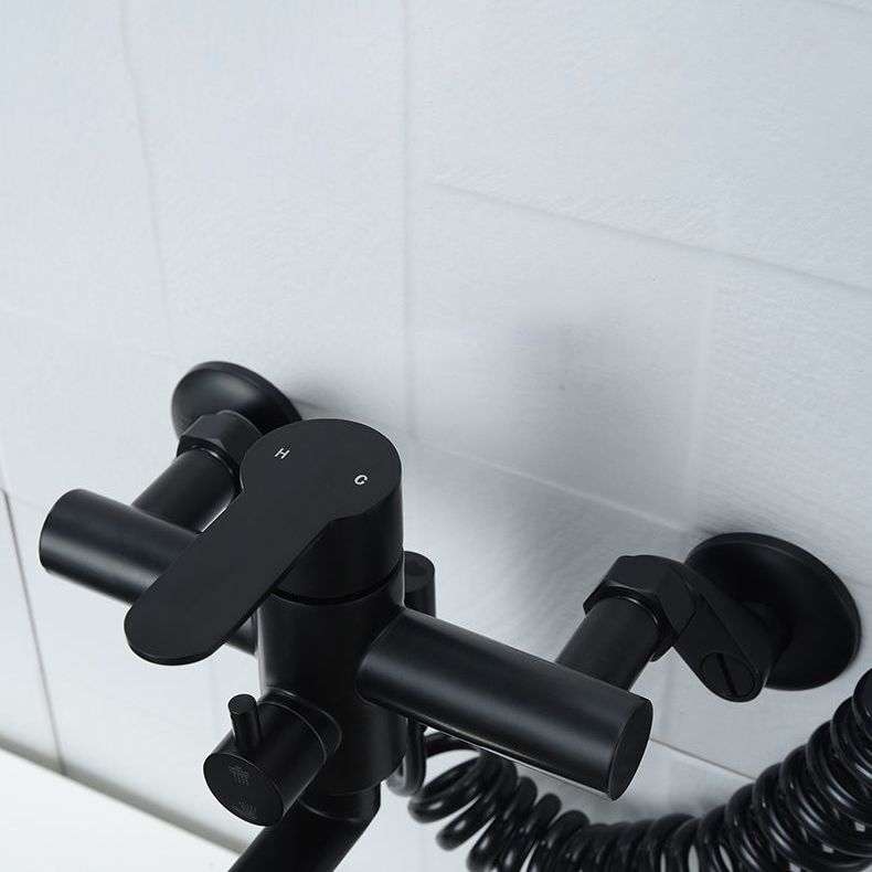 Low Profile Bridge-Style Kitchen Faucet 304 Stainless Steel Swivel Spout with Side Spray Clearhalo 'Home Improvement' 'home_improvement' 'home_improvement_kitchen_faucets' 'Kitchen Faucets' 'Kitchen Remodel & Kitchen Fixtures' 'Kitchen Sinks & Faucet Components' 'kitchen_faucets' 1200x1200_398fd2e4-c145-4dc2-b91d-7128639e2a76