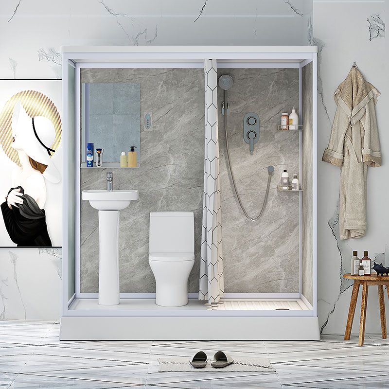 Frosted Tempered Glass Shower Enclosure Rectangle Shower Enclosure Clearhalo 'Bathroom Remodel & Bathroom Fixtures' 'Home Improvement' 'home_improvement' 'home_improvement_shower_stalls_enclosures' 'Shower Stalls & Enclosures' 'shower_stalls_enclosures' 'Showers & Bathtubs' 1200x1200_399f2793-1dfc-4d13-9aaa-c7b47de11445