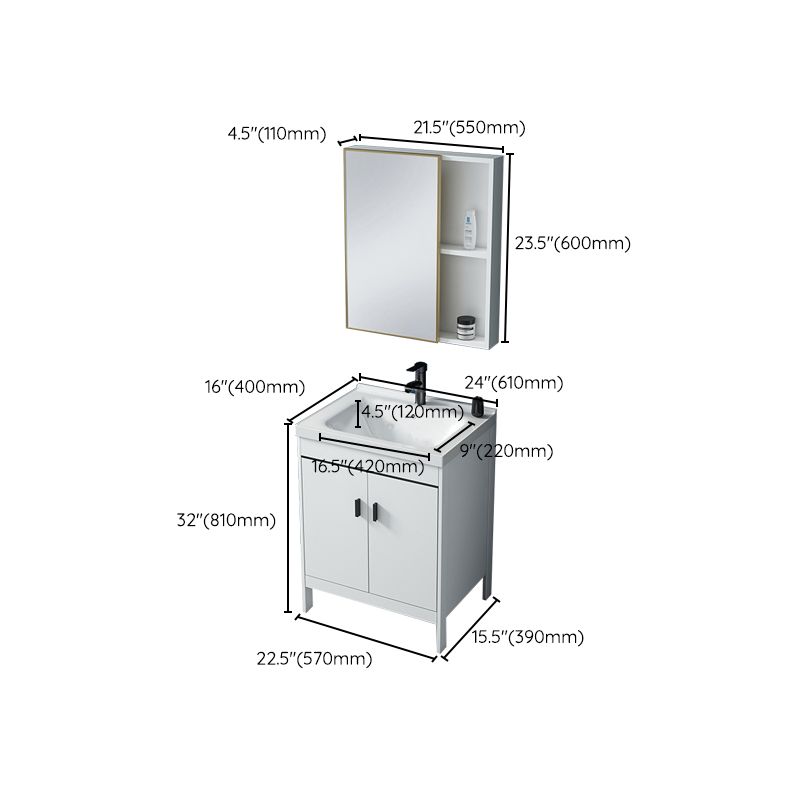 Aluminum Bathroom Vanity Modern Bathroom Vanity Set for Bathroom Clearhalo 'Bathroom Remodel & Bathroom Fixtures' 'Bathroom Vanities' 'bathroom_vanities' 'Home Improvement' 'home_improvement' 'home_improvement_bathroom_vanities' 1200x1200_39a47301-c0d2-4981-9664-8e4f8021ded1