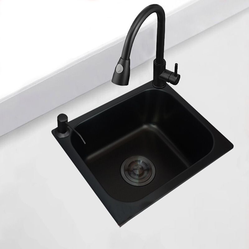 Black Stainless Steel Kitchen Sink Single Bowl Sink with Drain Assembly Clearhalo 'Home Improvement' 'home_improvement' 'home_improvement_kitchen_sinks' 'Kitchen Remodel & Kitchen Fixtures' 'Kitchen Sinks & Faucet Components' 'Kitchen Sinks' 'kitchen_sinks' 1200x1200_39b9b2a6-10f4-4537-998f-bcb7ea51d794