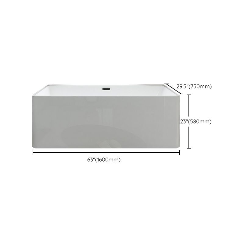 Rectangular Freestanding Back to Wall Bathtub Modern Acrylic-Fiberglass Bath Tub Clearhalo 'Bathroom Remodel & Bathroom Fixtures' 'Bathtubs' 'Home Improvement' 'home_improvement' 'home_improvement_bathtubs' 'Showers & Bathtubs' 1200x1200_39c5e469-0b52-4c70-ba44-4c9448f44684