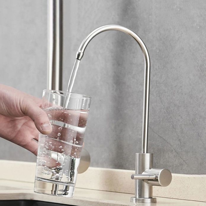 Modern 1-Handle Faucet with Water Dispenser 1-Hole Standard Kitchen Faucet Clearhalo 'Home Improvement' 'home_improvement' 'home_improvement_kitchen_faucets' 'Kitchen Faucets' 'Kitchen Remodel & Kitchen Fixtures' 'Kitchen Sinks & Faucet Components' 'kitchen_faucets' 1200x1200_39c6c014-f6c4-4805-97b9-59d0f8665515