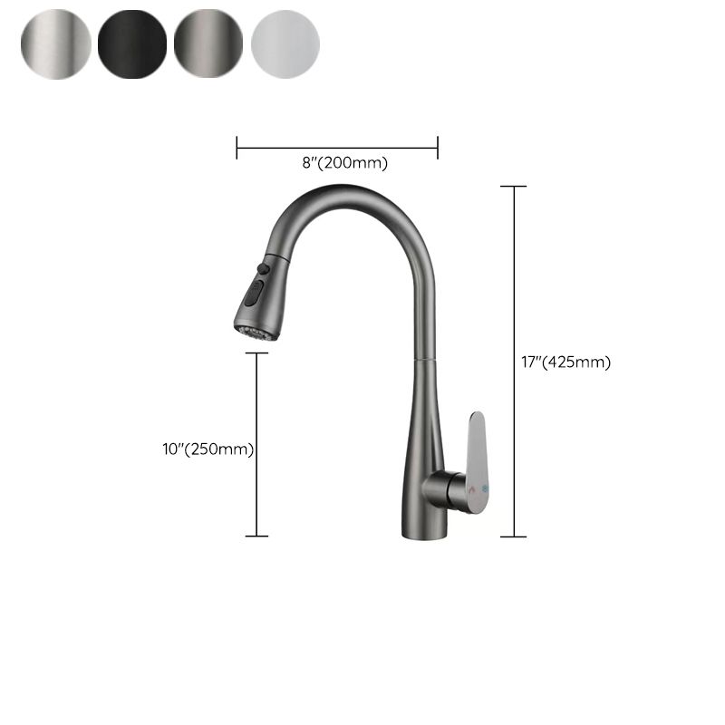 Pull down Kitchen Faucet Single Handle Faucet with Pull out Sprayer Clearhalo 'Home Improvement' 'home_improvement' 'home_improvement_kitchen_faucets' 'Kitchen Faucets' 'Kitchen Remodel & Kitchen Fixtures' 'Kitchen Sinks & Faucet Components' 'kitchen_faucets' 1200x1200_39e77fc4-858a-4ce8-b14c-c9f7c95d38ed