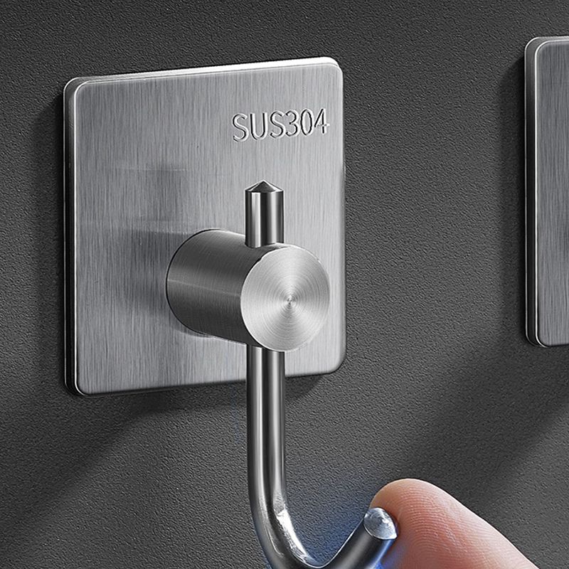 Minimalistic Bathroom Accessory Set Modern Matte Grey Robe Hooks Clearhalo 'Bathroom Hardware Sets' 'Bathroom Hardware' 'Bathroom Remodel & Bathroom Fixtures' 'bathroom_hardware_sets' 'Home Improvement' 'home_improvement' 'home_improvement_bathroom_hardware_sets' 1200x1200_39ed2b82-b252-4d2a-ad80-bdc77577e745