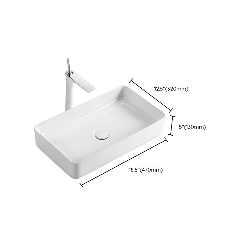 White Bathroom Sink Ceramic Rectangular Bathroom Sink with Faucet Clearhalo 'Bathroom Remodel & Bathroom Fixtures' 'Bathroom Sinks & Faucet Components' 'Bathroom Sinks' 'bathroom_sink' 'Home Improvement' 'home_improvement' 'home_improvement_bathroom_sink' 1200x1200_39ee4730-a9be-4e23-82bf-8d5a73f972b4