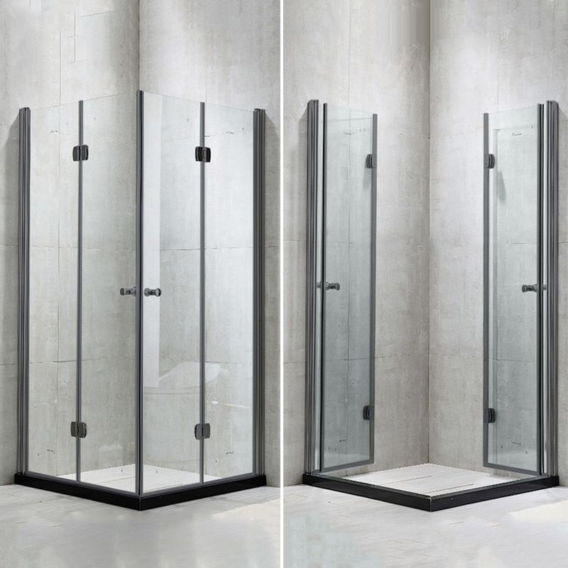 Modern Shower Stall Framed Corner Mounted Black Shower Enclosure Clearhalo 'Bathroom Remodel & Bathroom Fixtures' 'Home Improvement' 'home_improvement' 'home_improvement_shower_stalls_enclosures' 'Shower Stalls & Enclosures' 'shower_stalls_enclosures' 'Showers & Bathtubs' 1200x1200_3a03a992-8df9-47e8-bc6f-b2c2da7d4f37