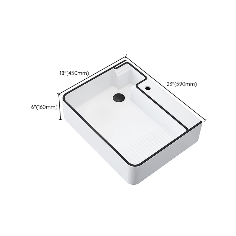 Porcelain Trough Bathroom Sink Traditional Trough Bathroom Sink With Basin Clearhalo 'Bathroom Remodel & Bathroom Fixtures' 'Bathroom Sinks & Faucet Components' 'Bathroom Sinks' 'bathroom_sink' 'Home Improvement' 'home_improvement' 'home_improvement_bathroom_sink' 1200x1200_3a107b96-d21d-4252-8075-ffbf6901d8a0