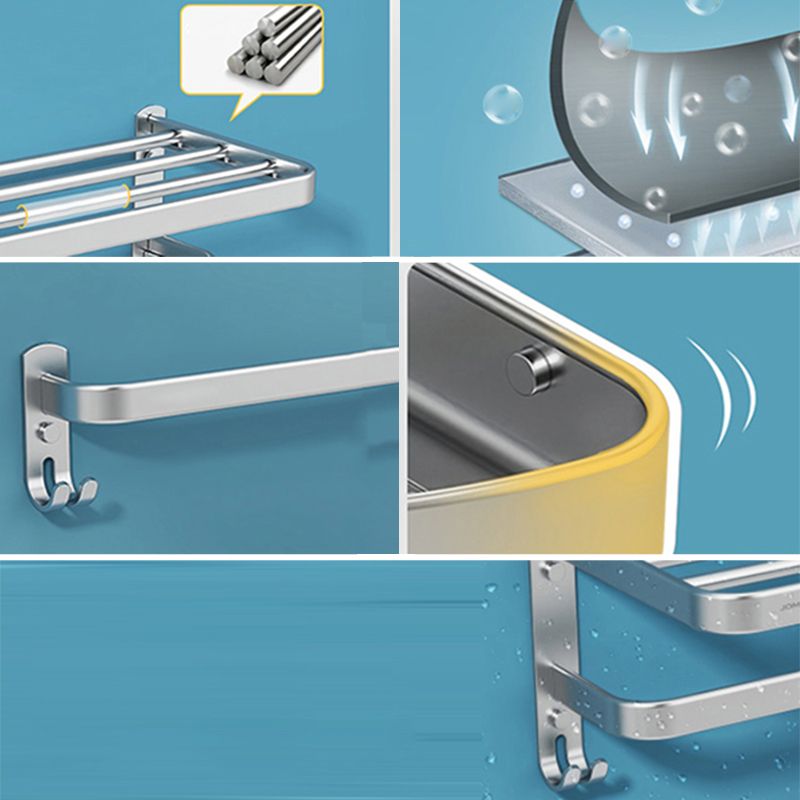 Minimalism Gray Bathroom Accessory Set Contemporary Style Aluminum Towel Bar Clearhalo 'Bathroom Hardware Sets' 'Bathroom Hardware' 'Bathroom Remodel & Bathroom Fixtures' 'bathroom_hardware_sets' 'Home Improvement' 'home_improvement' 'home_improvement_bathroom_hardware_sets' 1200x1200_3a290a0a-3649-4917-9d65-5ead5340efa2