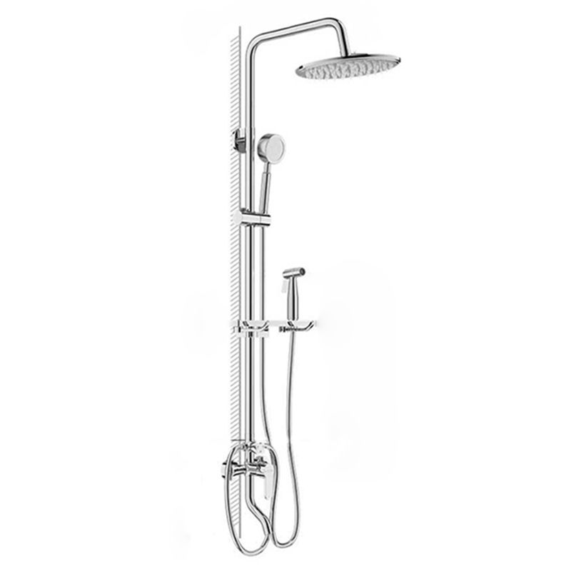 Modern Shower System Handle Lever Wall Mounted Copper Shower System Clearhalo 'Bathroom Remodel & Bathroom Fixtures' 'Home Improvement' 'home_improvement' 'home_improvement_shower_faucets' 'Shower Faucets & Systems' 'shower_faucets' 'Showers & Bathtubs Plumbing' 'Showers & Bathtubs' 1200x1200_3a2f8876-b286-423b-a5c5-d343a7668a22