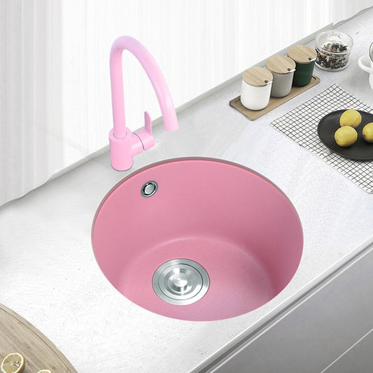 Quartz Kitchen Bar Sink Modern Pink Single Bowl Kitchen Bar Sink Clearhalo 'Home Improvement' 'home_improvement' 'home_improvement_kitchen_sinks' 'Kitchen Remodel & Kitchen Fixtures' 'Kitchen Sinks & Faucet Components' 'Kitchen Sinks' 'kitchen_sinks' 1200x1200_3a30f92a-a6a1-438b-adee-772cfdef83c7