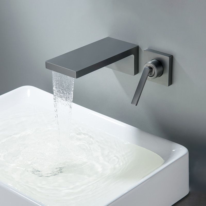 Modern Bathroom Faucet Solid Color Wall Mounted Bath Faucet Trim Clearhalo 'Bathroom Remodel & Bathroom Fixtures' 'Bathtub Faucets' 'bathtub_faucets' 'Home Improvement' 'home_improvement' 'home_improvement_bathtub_faucets' 1200x1200_3a314f21-c37f-4506-acfb-d988229a96a2