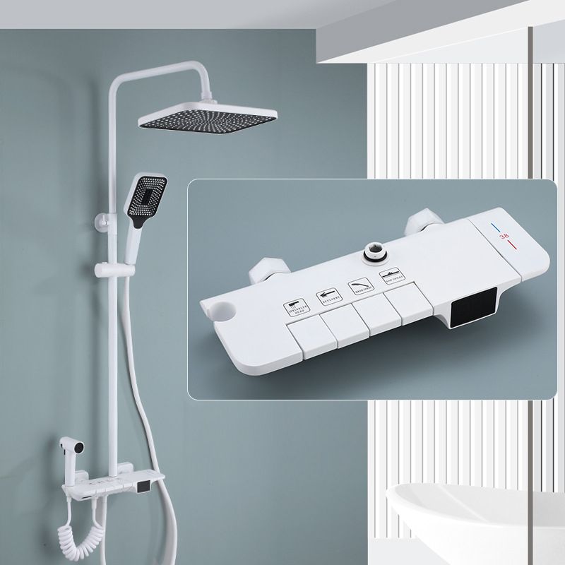 Modern Shower System Brass Temperature Control Wall Mounted Shower Head Combo Clearhalo 'Bathroom Remodel & Bathroom Fixtures' 'Home Improvement' 'home_improvement' 'home_improvement_shower_faucets' 'Shower Faucets & Systems' 'shower_faucets' 'Showers & Bathtubs Plumbing' 'Showers & Bathtubs' 1200x1200_3a434dcb-3b79-4374-a80e-ea0f63997e3b