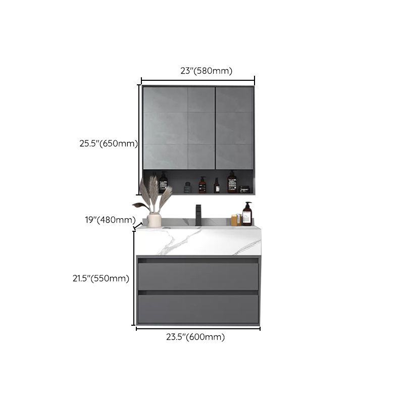 Modern Bathroom Vanity Set Mirror Included Rectangular Sink Drawer Sink Vanity Clearhalo 'Bathroom Remodel & Bathroom Fixtures' 'Bathroom Vanities' 'bathroom_vanities' 'Home Improvement' 'home_improvement' 'home_improvement_bathroom_vanities' 1200x1200_3a55572d-f022-45ed-bf52-89425c5848a0