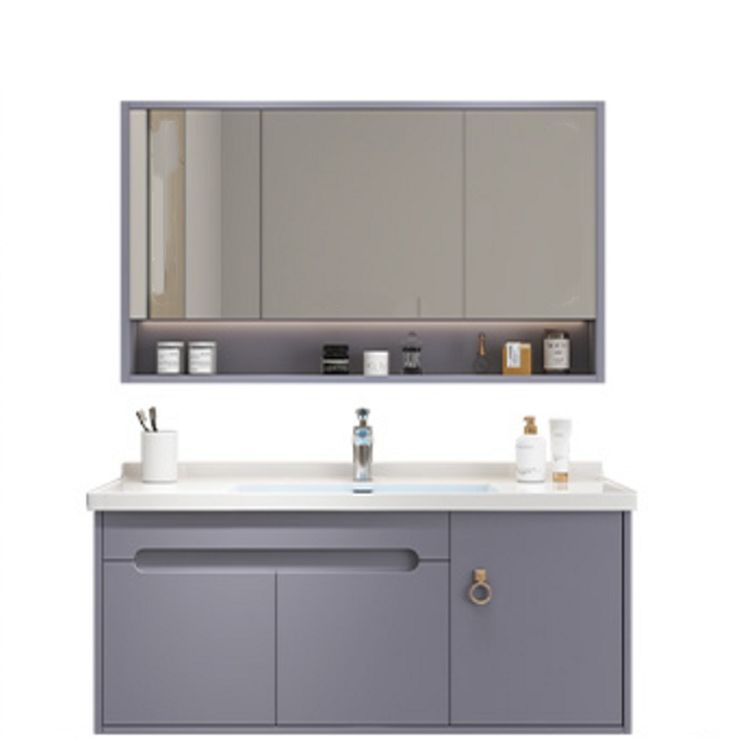 Single Glam Bathroom Vanity Ceramic Top Wall Mount Bath Vanity Clearhalo 'Bathroom Remodel & Bathroom Fixtures' 'Bathroom Vanities' 'bathroom_vanities' 'Home Improvement' 'home_improvement' 'home_improvement_bathroom_vanities' 1200x1200_3a61fa57-bba4-4b7e-9529-b25048c2d56f