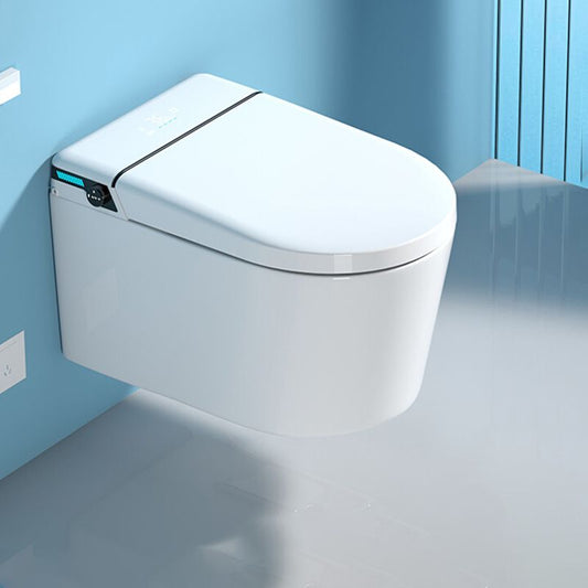 Elongated Smart Wall Mounted Bidet 14.17" H Cotton White Bidet with Unlimited Warm Water Clearhalo 'Bathroom Remodel & Bathroom Fixtures' 'Bidets' 'Home Improvement' 'home_improvement' 'home_improvement_bidets' 'Toilets & Bidets' 1200x1200_3a776b55-f4c9-4ae6-8864-5720784ce73b