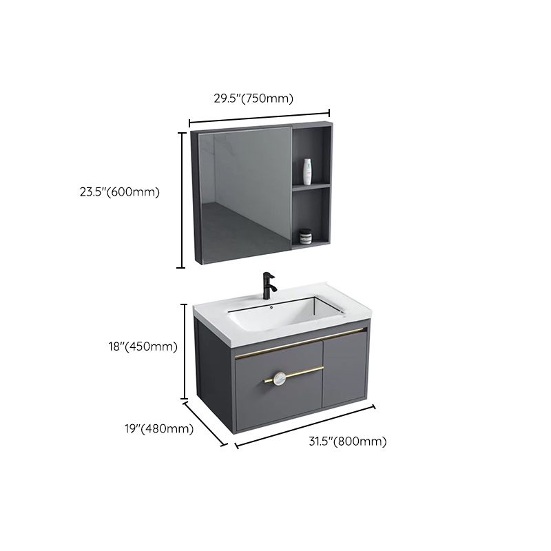 Wall Mount Bathroom Vanity Faucet Included Modern Bathroom Sink Vanity Clearhalo 'Bathroom Remodel & Bathroom Fixtures' 'Bathroom Vanities' 'bathroom_vanities' 'Home Improvement' 'home_improvement' 'home_improvement_bathroom_vanities' 1200x1200_3a7f9777-c606-48ff-afd5-eba0a32ae10b