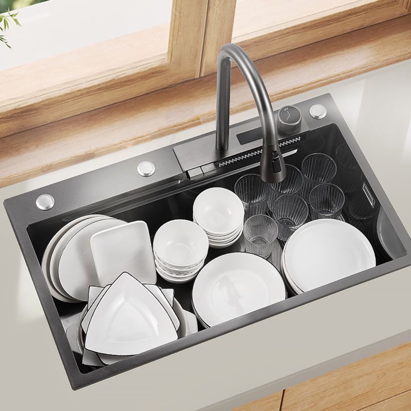 Single Bowl Kitchen Sink Stainless Steel Kitchen Sink with Cutting-Board Clearhalo 'Home Improvement' 'home_improvement' 'home_improvement_kitchen_sinks' 'Kitchen Remodel & Kitchen Fixtures' 'Kitchen Sinks & Faucet Components' 'Kitchen Sinks' 'kitchen_sinks' 1200x1200_3a8d15df-2754-401c-b5fe-c52b69831a48