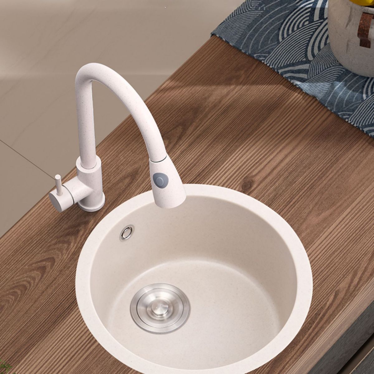 Round Kitchen Sink Quartz Single Bowl Kitchen Sink with Drain Assembly Clearhalo 'Home Improvement' 'home_improvement' 'home_improvement_kitchen_sinks' 'Kitchen Remodel & Kitchen Fixtures' 'Kitchen Sinks & Faucet Components' 'Kitchen Sinks' 'kitchen_sinks' 1200x1200_3a9cdf29-b71f-4959-b42b-0429ba267c0a