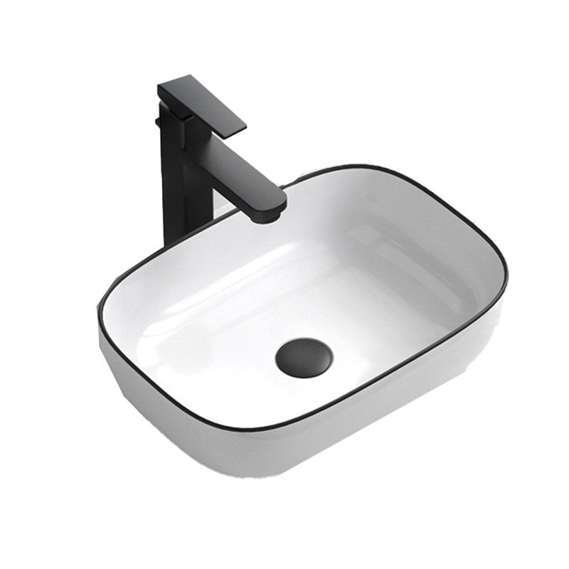 Bathroom Ceramic Sink Rectangular Rod Single Handle Faucet Sink Clearhalo 'Bathroom Remodel & Bathroom Fixtures' 'Bathroom Sinks & Faucet Components' 'Bathroom Sinks' 'bathroom_sink' 'Home Improvement' 'home_improvement' 'home_improvement_bathroom_sink' 1200x1200_3aa70e22-4f30-4e48-873f-67cd2e0c5947
