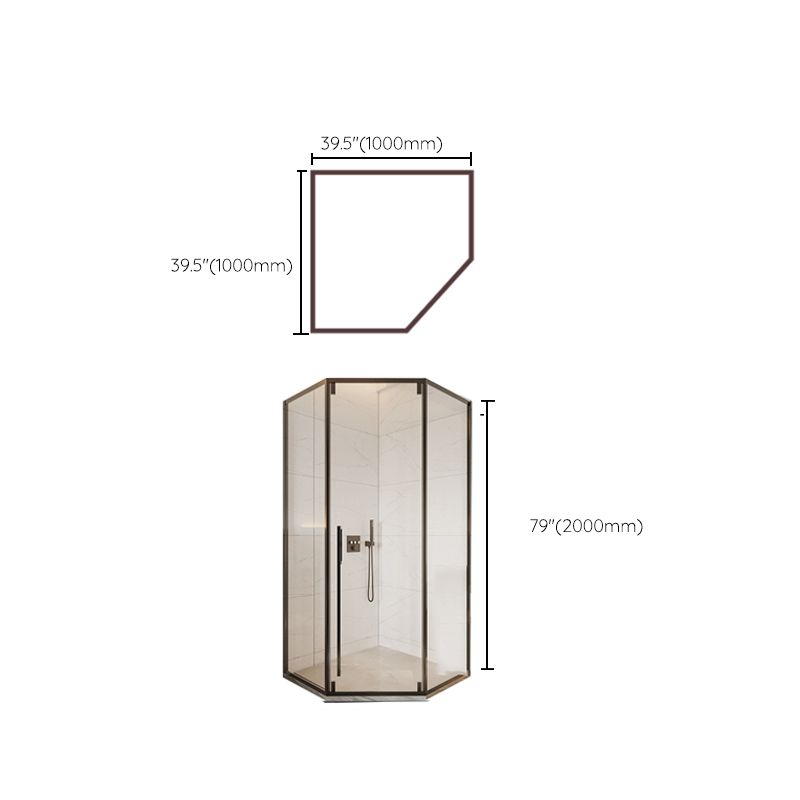 Contemporary Shower Enclosure Neo-Angle Semi-Frameless Clear Shower Enclosure Clearhalo 'Bathroom Remodel & Bathroom Fixtures' 'Home Improvement' 'home_improvement' 'home_improvement_shower_stalls_enclosures' 'Shower Stalls & Enclosures' 'shower_stalls_enclosures' 'Showers & Bathtubs' 1200x1200_3ab89083-919a-4ff0-8d00-8a9f00d4b006