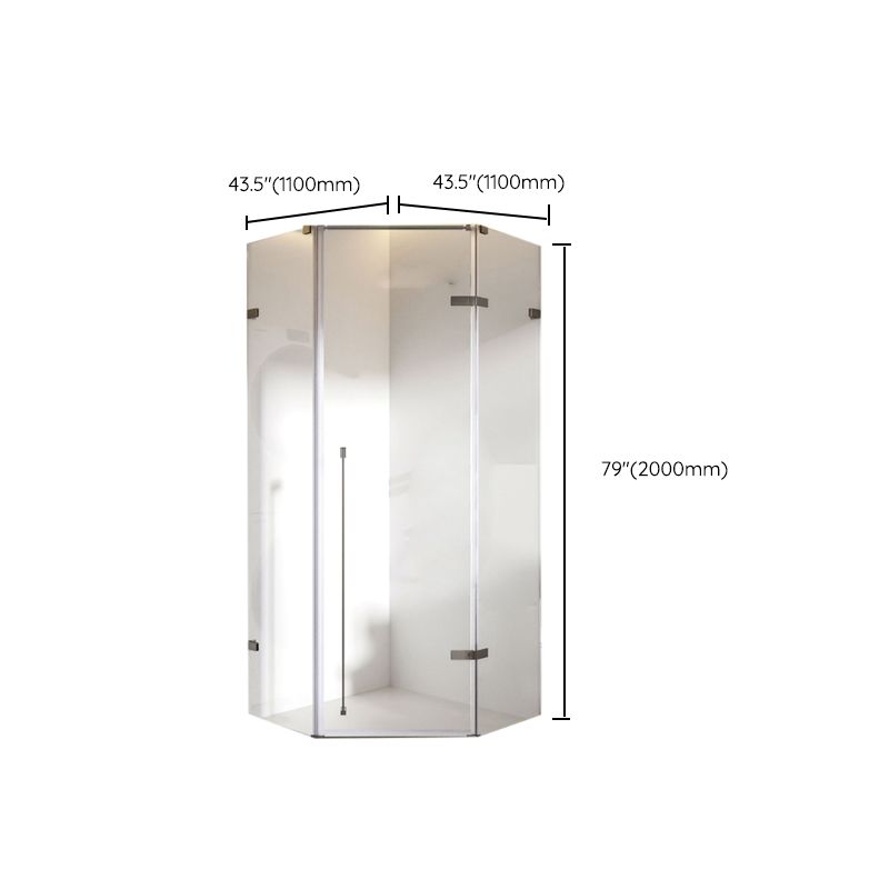 Frameless Shower Bath Door Hinged Clear Tempered Shower Doors Clearhalo 'Bathroom Remodel & Bathroom Fixtures' 'Home Improvement' 'home_improvement' 'home_improvement_shower_tub_doors' 'Shower and Tub Doors' 'shower_tub_doors' 'Showers & Bathtubs' 1200x1200_3abd056e-6cc2-4427-8ef4-2befa895229d