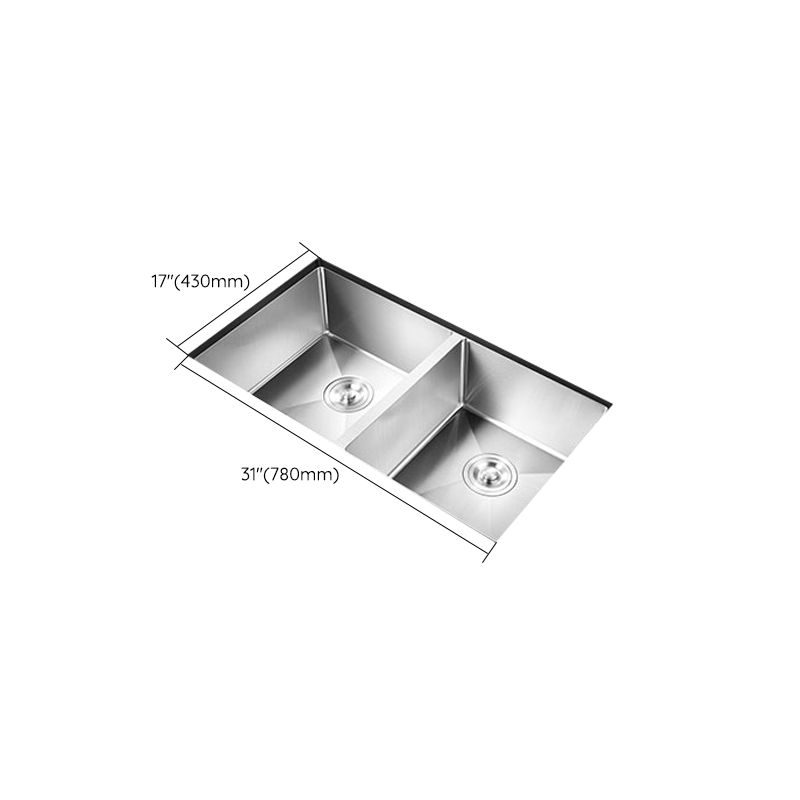 Double Sink Undermount Stainless Steel Sink with Drain Assembly for Kitchen Clearhalo 'Home Improvement' 'home_improvement' 'home_improvement_kitchen_sinks' 'Kitchen Remodel & Kitchen Fixtures' 'Kitchen Sinks & Faucet Components' 'Kitchen Sinks' 'kitchen_sinks' 1200x1200_3ac888bb-710c-48dc-a2e4-ce721880a61f