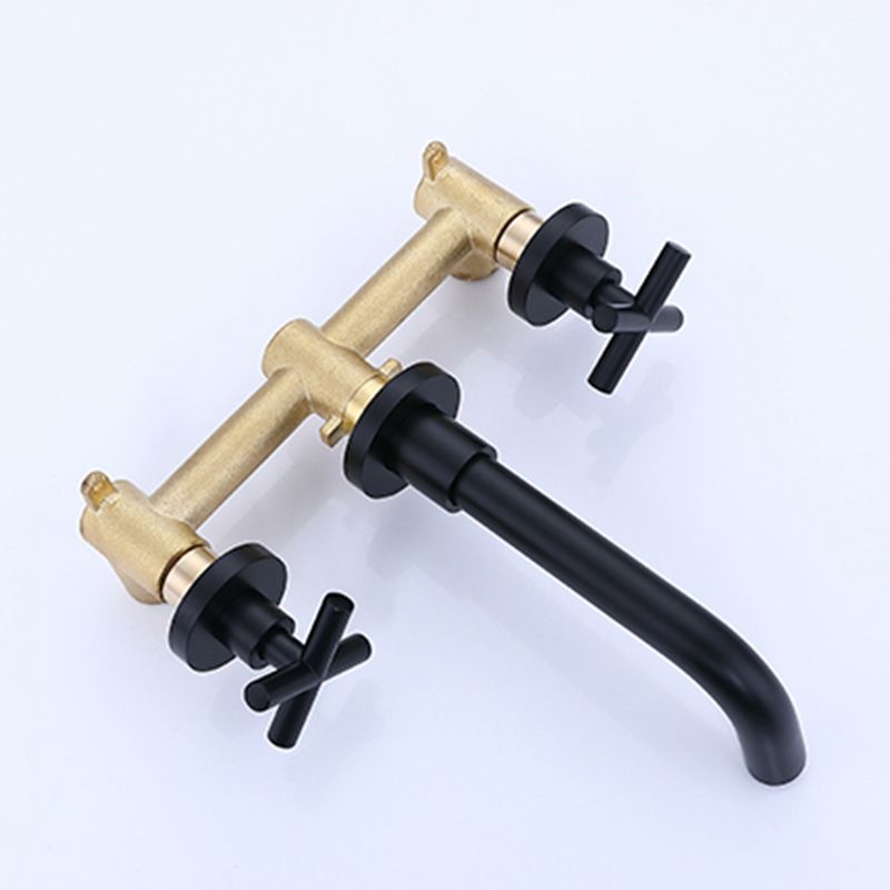 Modern Circular Bathroom Sink Faucet with 2 Handles Wall Mounted Bathroom Faucet Clearhalo 'Bathroom Remodel & Bathroom Fixtures' 'Bathroom Sink Faucets' 'Bathroom Sinks & Faucet Components' 'bathroom_sink_faucets' 'Home Improvement' 'home_improvement' 'home_improvement_bathroom_sink_faucets' 1200x1200_3acf5d22-5ee4-4d98-81b1-ab0a07a667e1