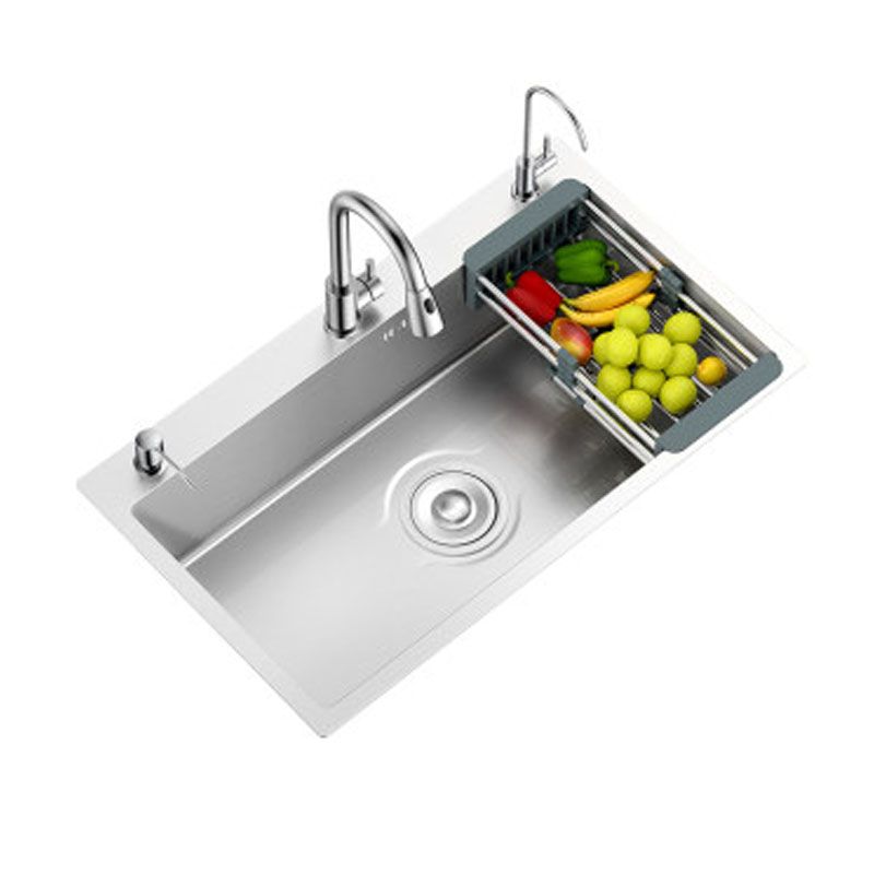Classic Style Kitchen Sink Stainless Steel 3 Holes Kitchen Sink with Drain Strainer Kit Clearhalo 'Home Improvement' 'home_improvement' 'home_improvement_kitchen_sinks' 'Kitchen Remodel & Kitchen Fixtures' 'Kitchen Sinks & Faucet Components' 'Kitchen Sinks' 'kitchen_sinks' 1200x1200_3adfc22f-16c7-42a6-90c1-2306b8f030f7