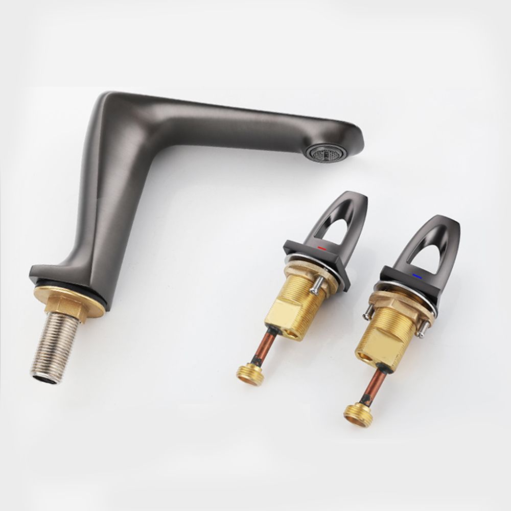 Modern Bathtub Faucet Flush Mounted Shower Head Rod Handle Faucet Clearhalo 'Bathroom Remodel & Bathroom Fixtures' 'Bathtub Faucets' 'bathtub_faucets' 'Home Improvement' 'home_improvement' 'home_improvement_bathtub_faucets' 1200x1200_3b00c13f-29cd-492b-9ab7-49e4999c7733