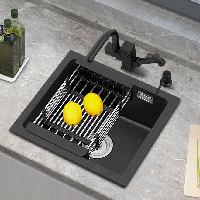 Modern Quartz Sink Black Faucet Kitchen Sink with Adjustable Tray Clearhalo 'Home Improvement' 'home_improvement' 'home_improvement_kitchen_sinks' 'Kitchen Remodel & Kitchen Fixtures' 'Kitchen Sinks & Faucet Components' 'Kitchen Sinks' 'kitchen_sinks' 1200x1200_3b1c7b99-c30a-4090-a2c7-7def36e97e16