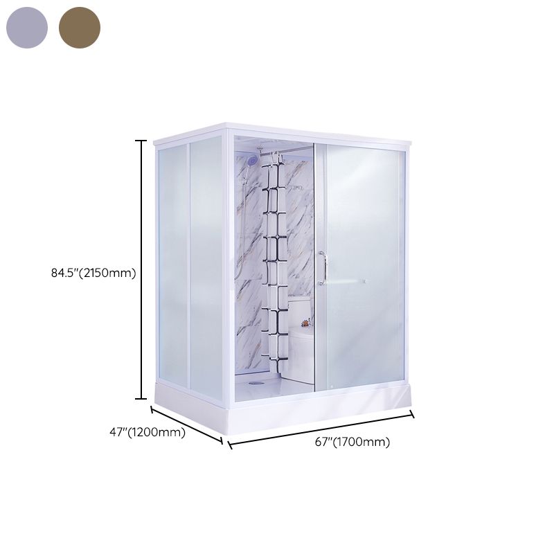 Contemporary Frosted Shower Stall Framed Single Sliding Shower Stall Clearhalo 'Bathroom Remodel & Bathroom Fixtures' 'Home Improvement' 'home_improvement' 'home_improvement_shower_stalls_enclosures' 'Shower Stalls & Enclosures' 'shower_stalls_enclosures' 'Showers & Bathtubs' 1200x1200_3b3b15d4-9eac-4595-badb-d2fb60fd43bb