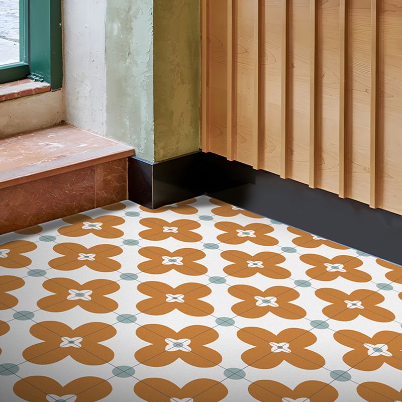 Square Indoor Vinyl Flooring Flower Print Peel and Stick Waterproof Vinyl Flooring Clearhalo 'Flooring 'Home Improvement' 'home_improvement' 'home_improvement_vinyl_flooring' 'Vinyl Flooring' 'vinyl_flooring' Walls and Ceiling' 1200x1200_3b3cbab8-fc19-4bc9-8bac-c83c9e906d37