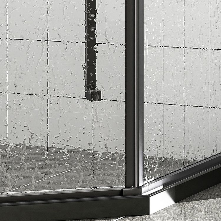 Neo-Angle Tempered Glass Shower Enclosure Black Framed Shower Enclosure Clearhalo 'Bathroom Remodel & Bathroom Fixtures' 'Home Improvement' 'home_improvement' 'home_improvement_shower_stalls_enclosures' 'Shower Stalls & Enclosures' 'shower_stalls_enclosures' 'Showers & Bathtubs' 1200x1200_3b7fce9c-f27f-4f92-9dd0-8e3f53a83628