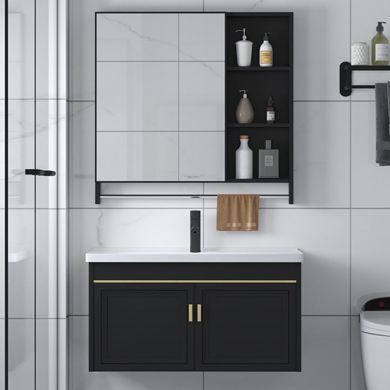 Ceramic Sink Vanity Glam Wall-Mounted Bathroom Vanity for Bathroom Clearhalo 'Bathroom Remodel & Bathroom Fixtures' 'Bathroom Vanities' 'bathroom_vanities' 'Home Improvement' 'home_improvement' 'home_improvement_bathroom_vanities' 1200x1200_3b8c043d-9d9e-4e69-9dd7-6c52686ea329