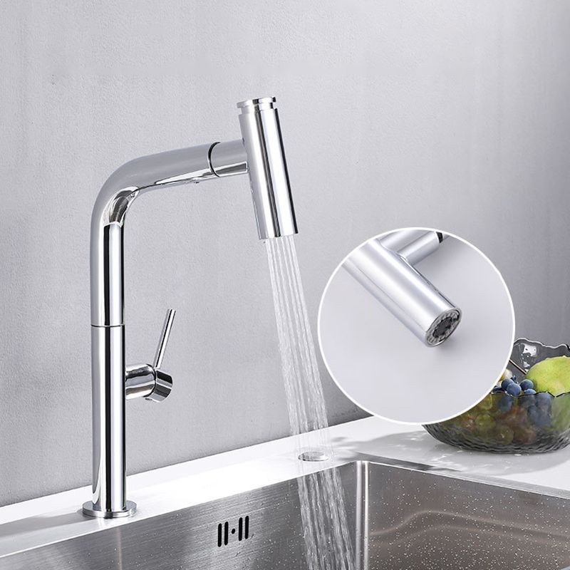 Modern Pull Down Single Handle Kitchen Faucet 1 Hold Faucet with Pull Out Sprayer Clearhalo 'Home Improvement' 'home_improvement' 'home_improvement_kitchen_faucets' 'Kitchen Faucets' 'Kitchen Remodel & Kitchen Fixtures' 'Kitchen Sinks & Faucet Components' 'kitchen_faucets' 1200x1200_3b97e4fb-f59d-4a94-b249-205d9289b6ef