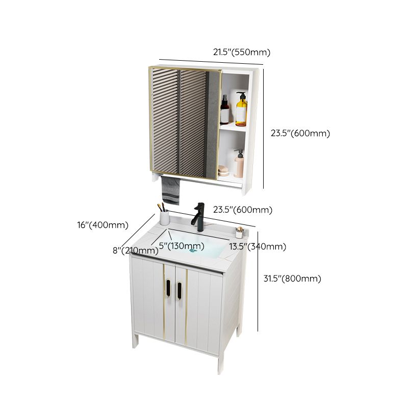 Metal Sink Vanity Freestanding Bathroom Sink Vanity with Single Sink Clearhalo 'Bathroom Remodel & Bathroom Fixtures' 'Bathroom Vanities' 'bathroom_vanities' 'Home Improvement' 'home_improvement' 'home_improvement_bathroom_vanities' 1200x1200_3b9bbf5d-14eb-4130-a76c-beb583e2f238